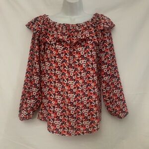 Floral Off-Shoulder Geranium Blouse